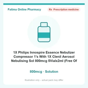 1X Philips Innospire Essence Nebulizer Compressor 1’s With 1X Clenil Aerosol Nebulising Sol 800mcg 5Vialx2ml (Free Of Cost) – solution