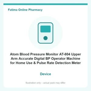 Atom Blood Pressure Monitor AT-804 Upper Arm Accurate Digital BP Operator Machine for Home Use & Pulse Rate Detection Meter with Cuff Memory LCD Digital Display – device