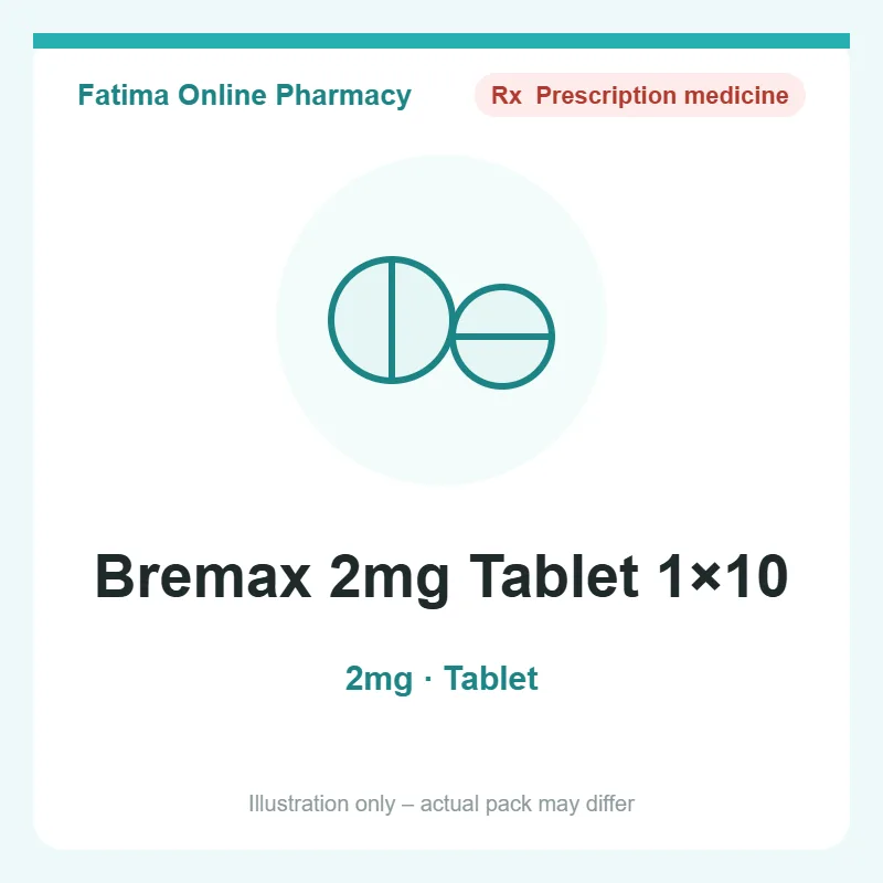 bremax 2mg tablet 1x10 1 Bremax 2mg Tablet 1×10
