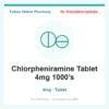 Chlorpheniramine Tablet 4mg 1000’s
