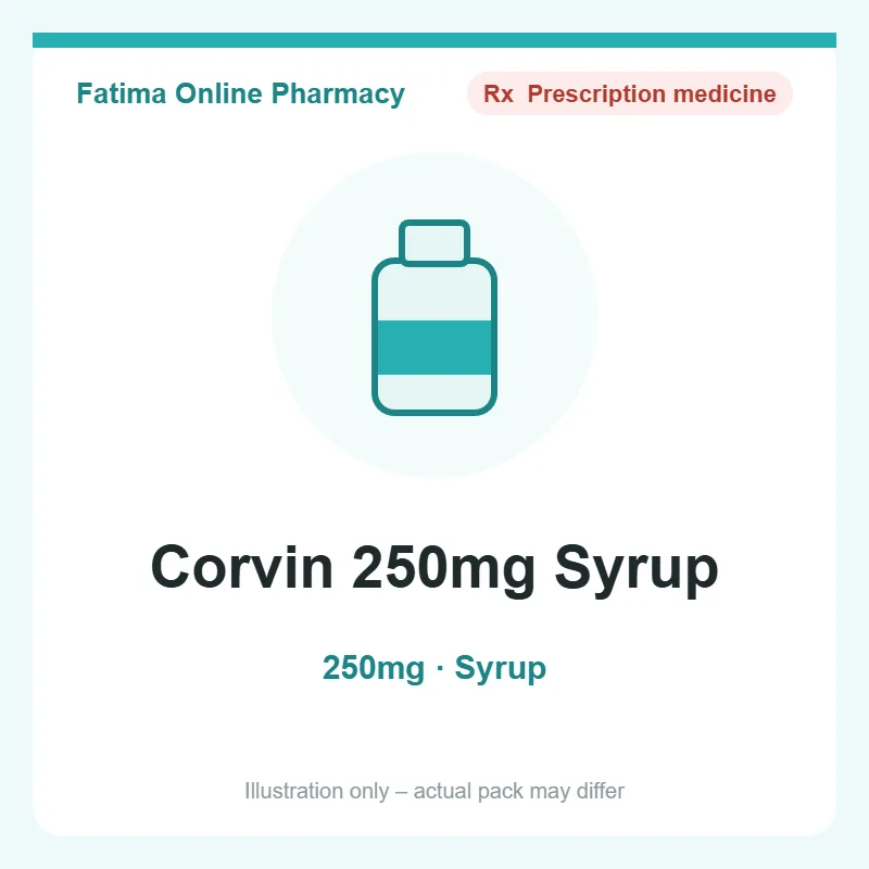 corvin 250mg syp Corvin 250mg Syrup