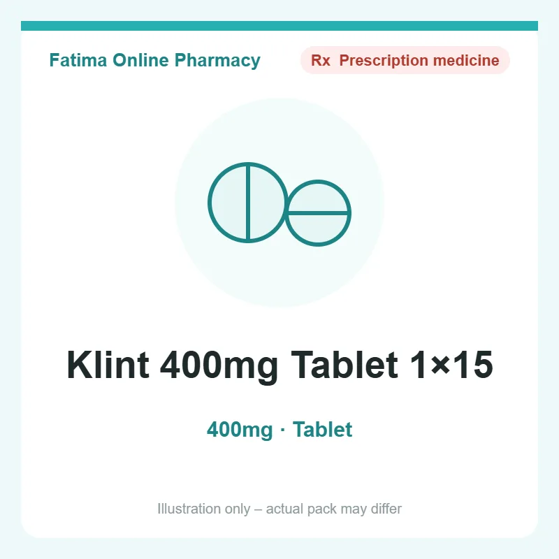 klint 400mg tablet 1x15 1 Klint 400mg Tablet 1×15